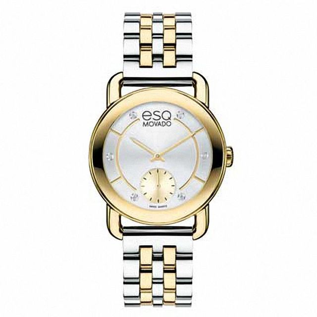 Ladies' ESQ Movado Classica Diamond Accent Two-Tone Watch with Silver-Tone Dial (Model: 07101411)|Peoples Jewellers