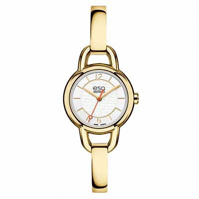 Ladies' ESQ Movado Status™ Gold-Tone Bangle Watch with Silver-Tone Dial (Model: 07101419)|Peoples Jewellers