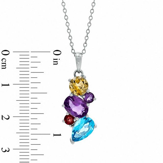 Multi-Gemstone Pendant in Sterling Silver|Peoples Jewellers