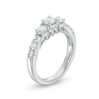 Celebration Canadian Ideal 1.20 CT. T.W. Certified Diamond Three Stone Ring in 14K White Gold (I/I1)|Peoples Jewellers