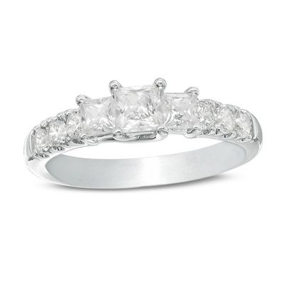 Celebration Canadian Ideal 1.20 CT. T.W. Princess-Cut Certified Diamond Ring in 14K White Gold (I/I1)|Peoples Jewellers