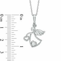 0.13 CT. T.W. Diamond Angel With Heart Pendant in Sterling Silver|Peoples Jewellers