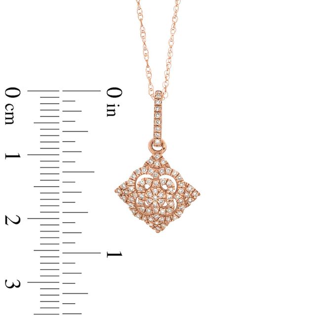 0.20 CT. T.W. Diamond Kite Drop Pendant in 10K Rose Gold|Peoples Jewellers