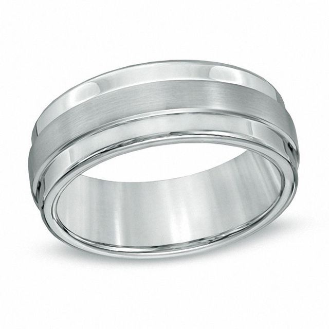 Ladies' 10.0mm Comfort Fit Flat Wedding Band in Sterling Silver