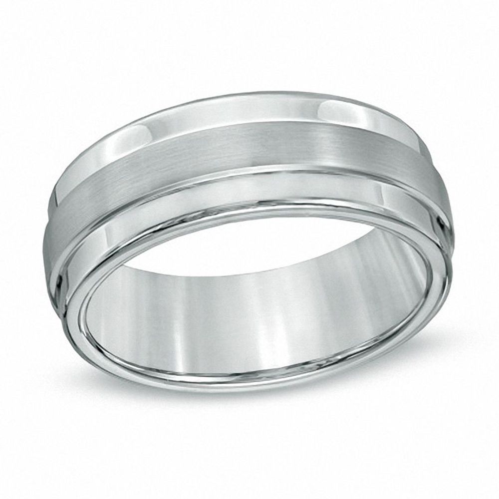 Peoples Men's 4.0mm Polished Comfort Fit Wedding Band in Sterling