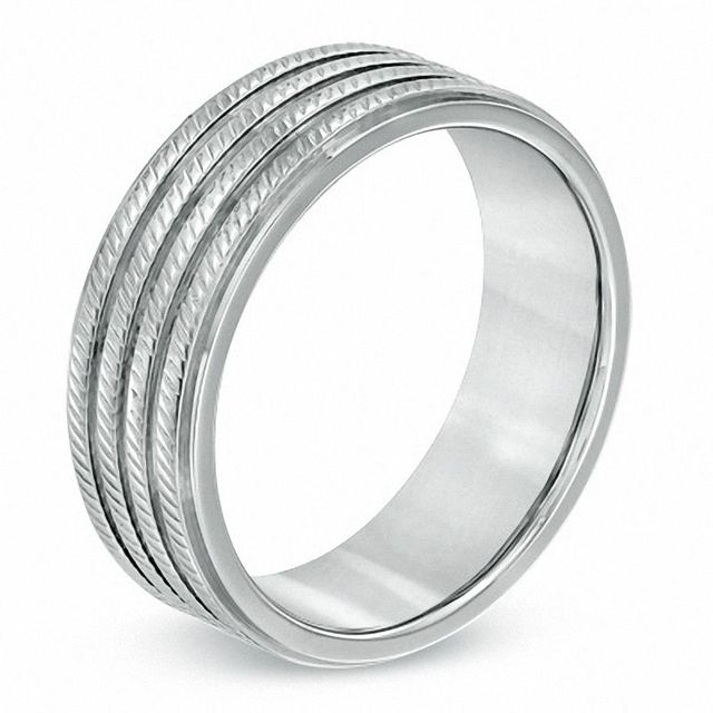 Triton Men's 8.0mm Comfort Fit Stainless Steel Wedding Band - Size 10|Peoples Jewellers