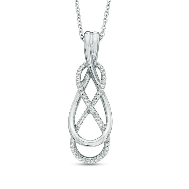 0.10 CT. T.W. Diamond Infinity Pendant in Sterling Silver|Peoples Jewellers