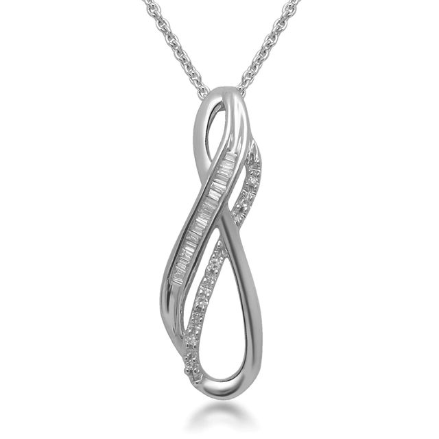 0.10 CT. T.W. Diamond Layered Infinity Pendant in Sterling Silver|Peoples Jewellers