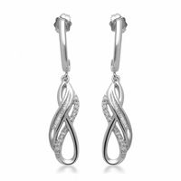 0.15 CT. T.W. Diamond Layered Infinity Drop Earrings in Sterling Silver|Peoples Jewellers