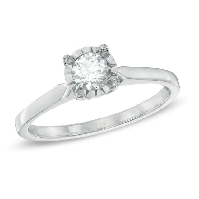 0.25 CT. Diamond Solitaire Promise Ring in 10K White Gold|Peoples Jewellers