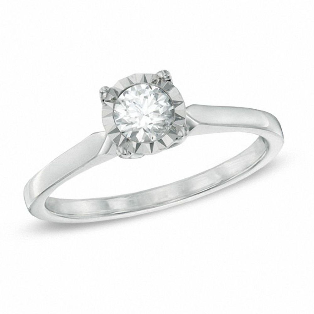 0.37 CT. Diamond Solitaire Engagement Ring in 10K White Gold|Peoples Jewellers