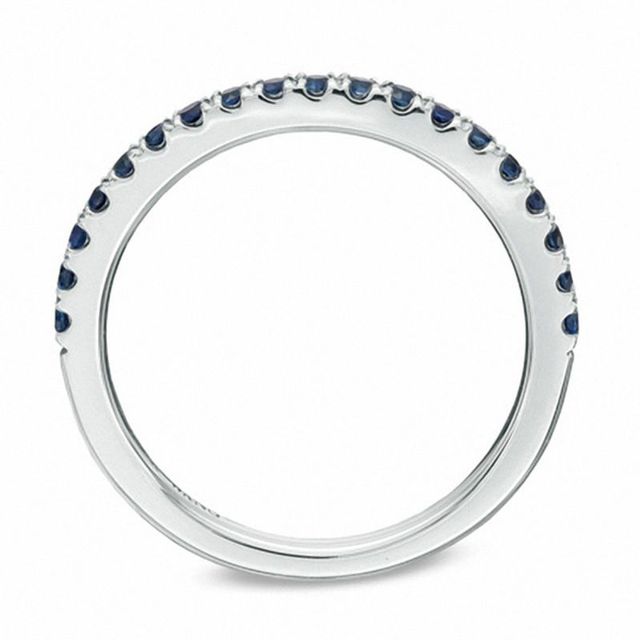 Vera Wang Love Collection Blue Sapphire Wedding Band in 14K White Gold|Peoples Jewellers