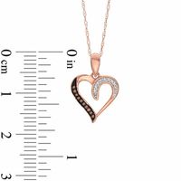 0.05 CT. T.W. Enhanced Cognac and White Diamond Heart Pendant in 10K Rose Gold|Peoples Jewellers