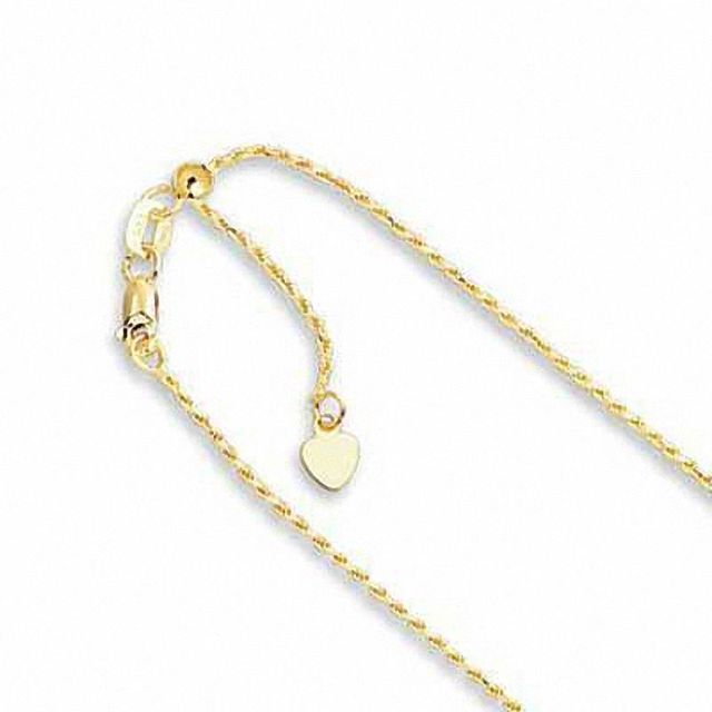 1.0mm Adjustable Rope Chain Necklace in 10K Gold - 22"|Peoples Jewellers