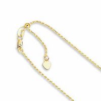 1.0mm Adjustable Rope Chain Necklace in 10K Gold - 22"|Peoples Jewellers
