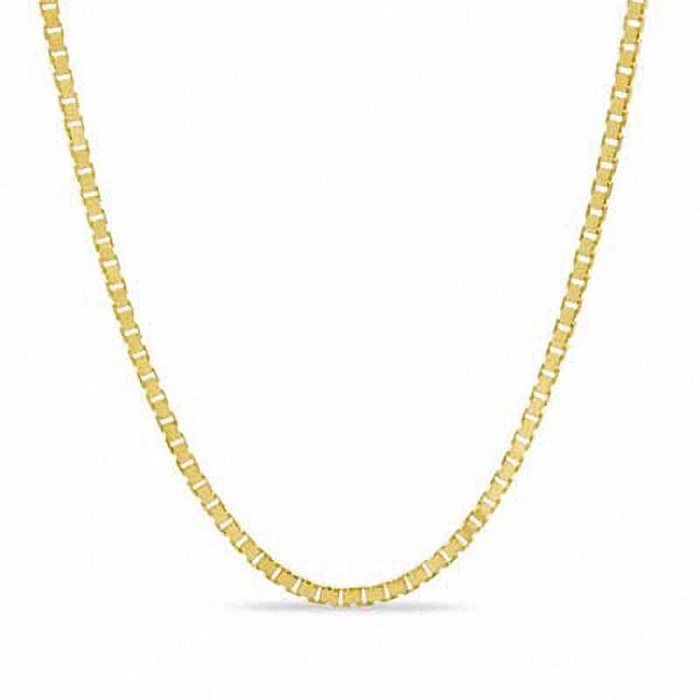 0.6mm Box Chain Necklace in 10K Gold - 16"|Peoples Jewellers