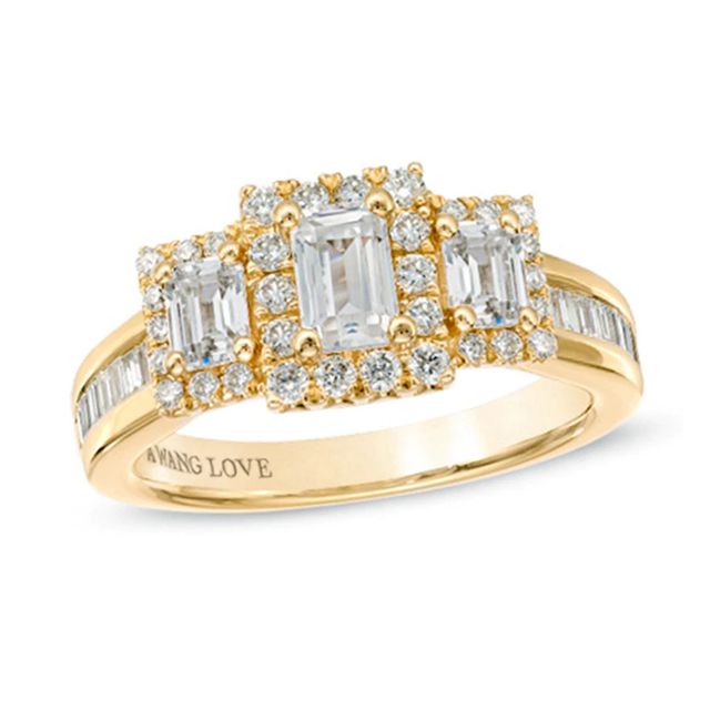 Vera Wang Love Collection 1.45 CT. T.W. Emerald-Cut Diamond Three Stone Ring in 14K Gold|Peoples Jewellers