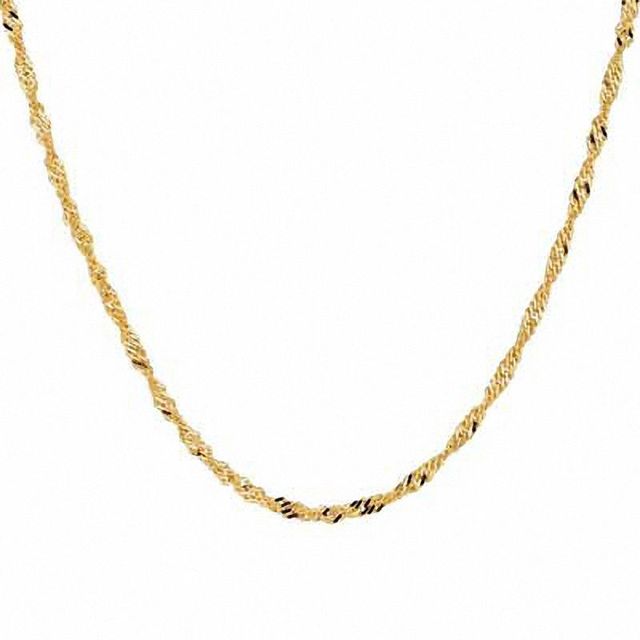 1.0mm Singapore Chain Necklace in 10K Gold|Peoples Jewellers