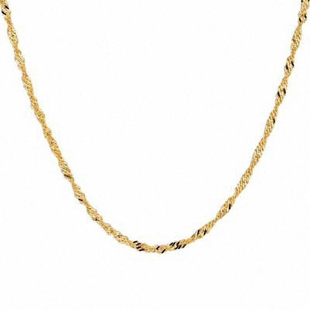 1.0mm Singapore Chain Necklace in 10K Gold - 18"|Peoples Jewellers