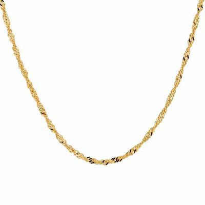 1.7mm Singapore Chain Necklace in 10K Gold