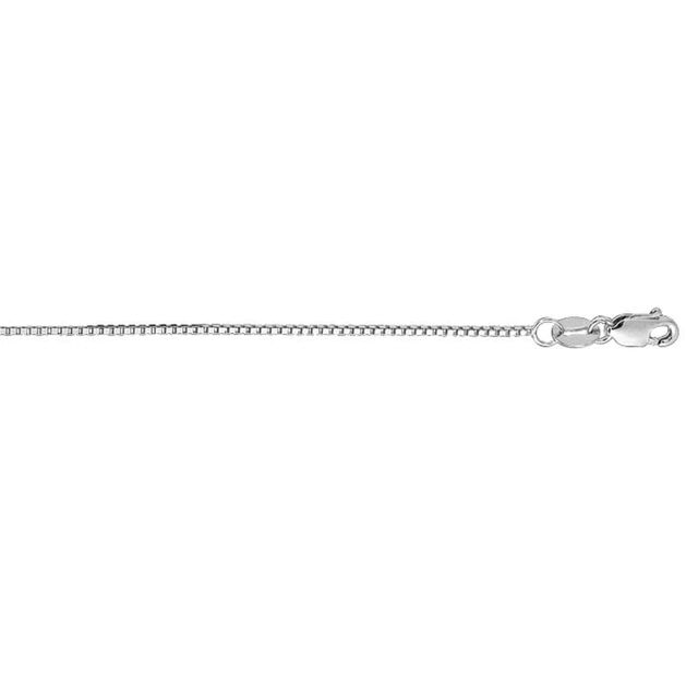 053 Gauge Box Chain Necklace in 10K White Gold - 24"|Peoples Jewellers