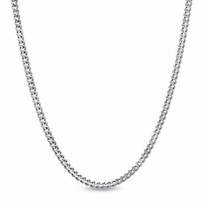1.0mm Gourmette Chain Necklace in 10K White Gold - 18"|Peoples Jewellers