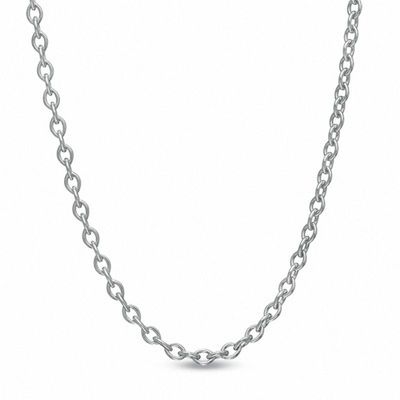 1.1mm Cable Chain Necklace in 10K White Gold - 18"|Peoples Jewellers