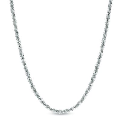 1.4mm Sparkle Chain Necklace in Solid 10K White Gold - 18"|Peoples Jewellers