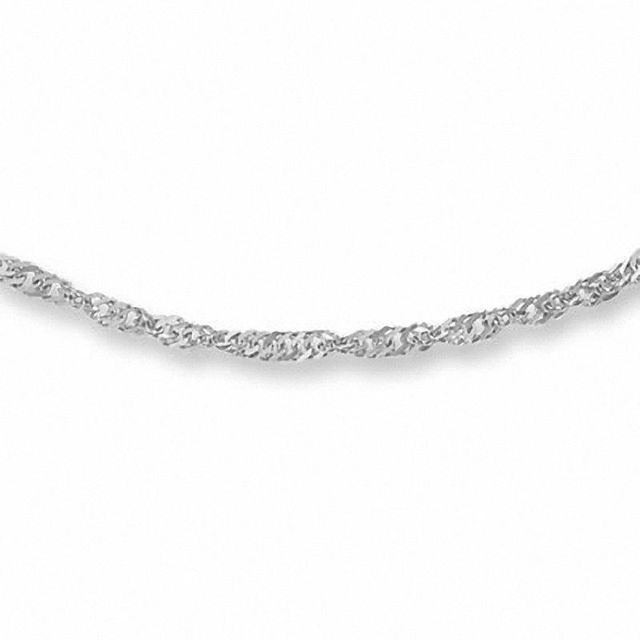 1.7mm Singapore Chain Necklace in 10K White Gold|Peoples Jewellers