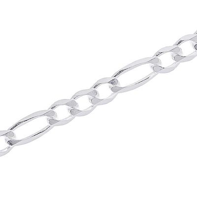 9.5mm Figaro Chain Bracelet in Sterling Silver - 8.5"|Peoples Jewellers