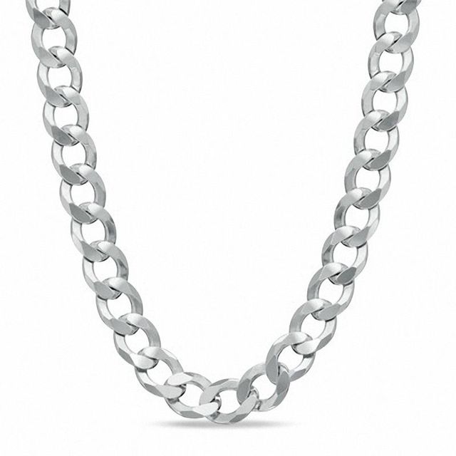 Men's 7.0mm Curb Chain Necklace in Sterling Silver - 22"
