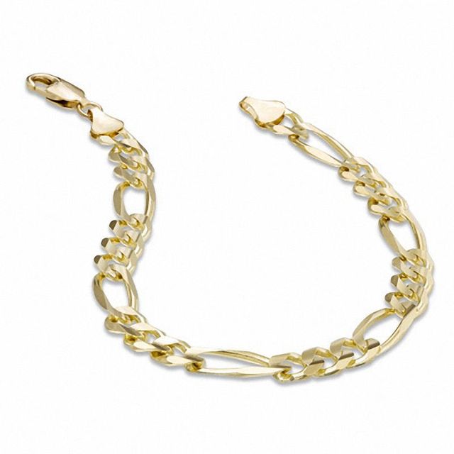 Men's 8.3mm Figaro Chain Bracelet in 10K Gold - 8.5"|Peoples Jewellers