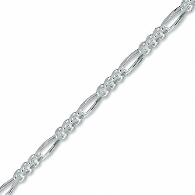 7.0mm Figaro Chain Bracelet in Sterling Silver - 8.5"