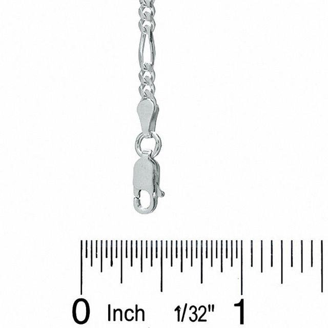 7.0mm Figaro Chain Bracelet in Sterling Silver - 8.5"