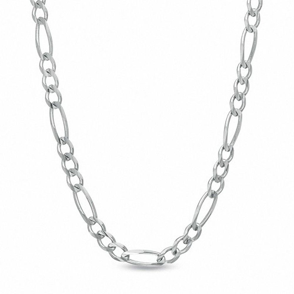 Men's 7.0mm Figaro Chain Necklace in Sterling Silver - 24"|Peoples Jewellers