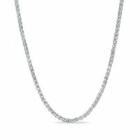 Adjustable 1.0mm Wheat Chain Necklace in 10K White Gold  - 22"|Peoples Jewellers