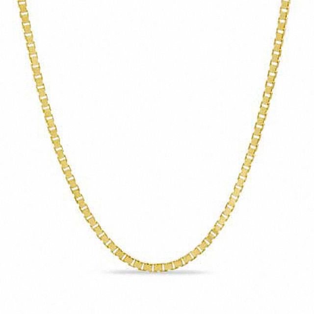 0.7mm Adjustable Box Chain Necklace in 14K Gold - 22"