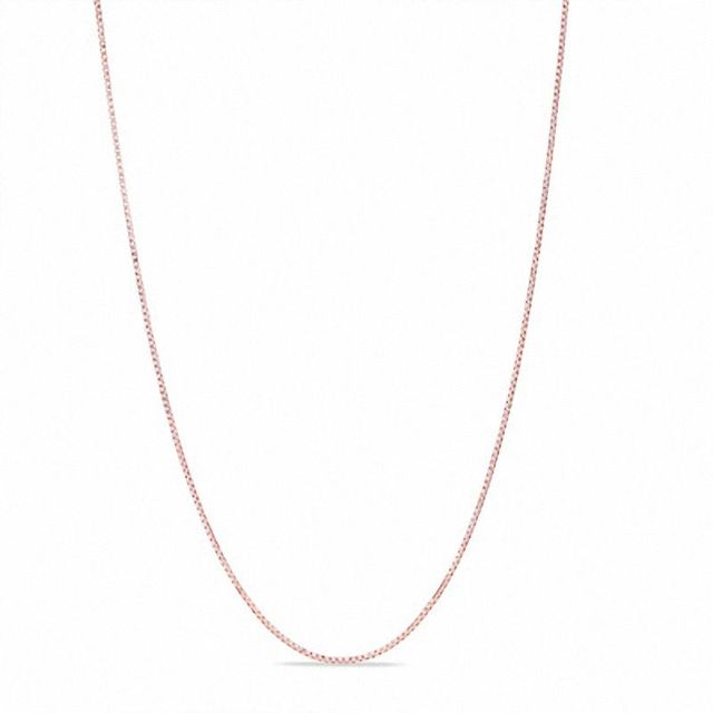 0.6mm Box Chain Necklace in 14K Rose Gold