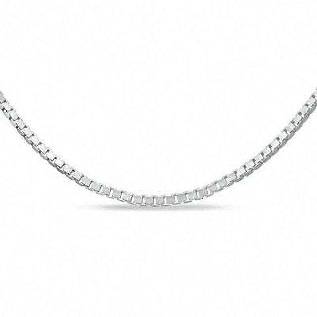 0.45mm Box Chain Necklace in 14K White Gold|Peoples Jewellers