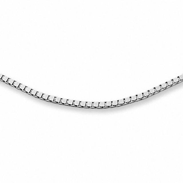 0.7mm Box Chain Necklace in 14K White Gold - 24"|Peoples Jewellers