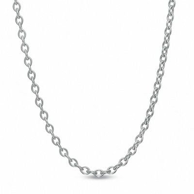 2.3mm Cable Chain Necklace in 14K White Gold - 22"|Peoples Jewellers