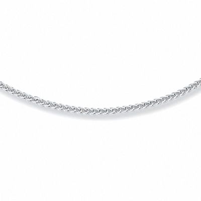 0.9mm Wheat Chain Necklace in 14K White Gold - 20"|Peoples Jewellers