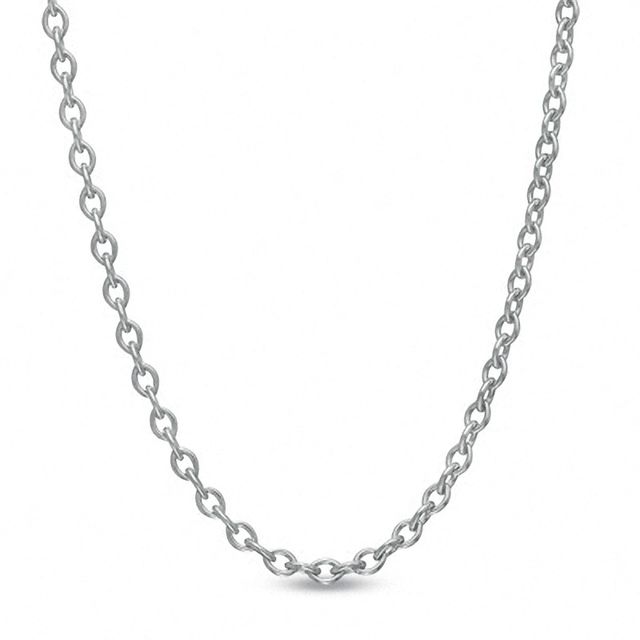 1.1mm Cable Chain Necklace in 14K White Gold - 16"|Peoples Jewellers