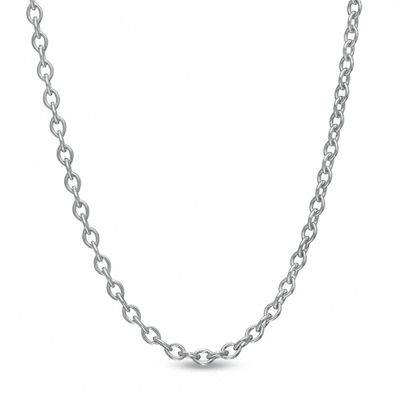 1.1mm Cable Chain Necklace in 14K White Gold - 16"|Peoples Jewellers
