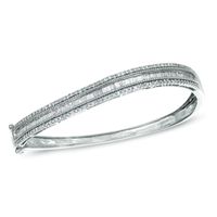 1.65 CT. T.W. Diamond Curved Bangle in 10K White Gold|Peoples Jewellers