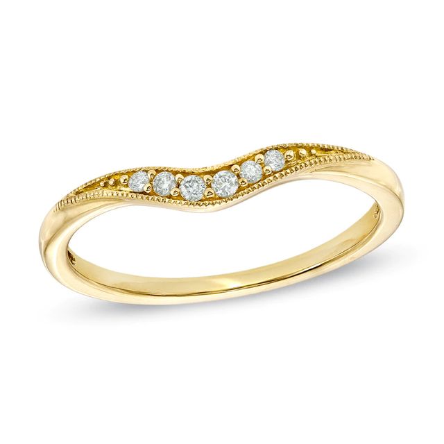 0.05 CT. T.W. Diamond Contour Wedding Band in 14K Gold