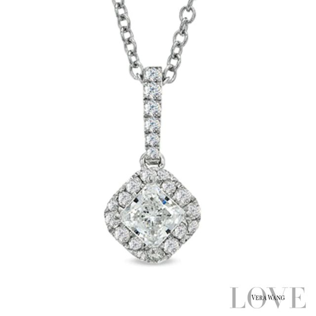 Vera Wang Love Collection 0.58 CT. T.W. Princess-Cut Diamond Frame Drop Pendant in 14K White Gold|Peoples Jewellers