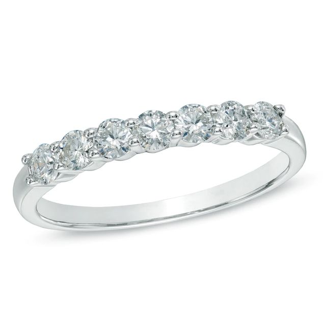 0.50 CT. T.W. Canadian Certified Diamond Seven Stone Band in 14K White Gold (I/I2)|Peoples Jewellers