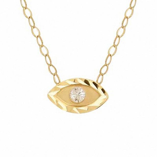 TEENYTINY™ Crystal Evil Eye Pendant in 10K Gold - 17"