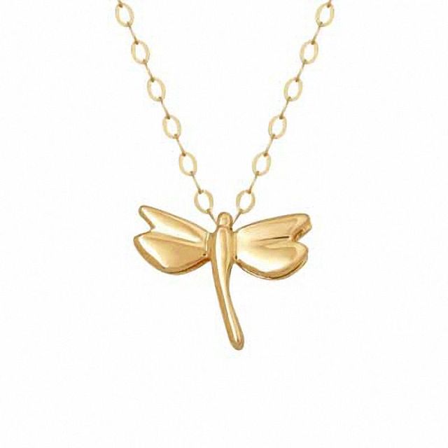 TEENYTINY™ Dragonfly Pendant in 10K Gold - 17"|Peoples Jewellers